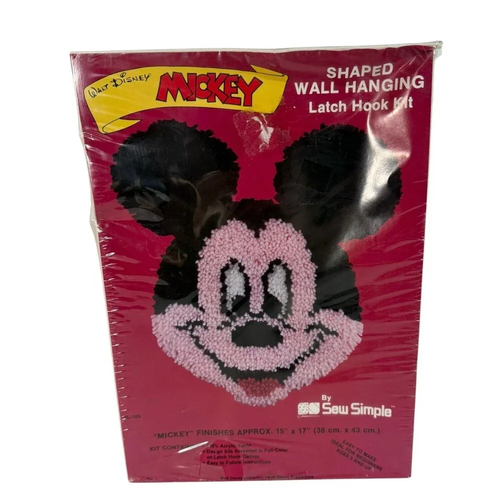 Mickey Mouse Latch Hook Craft Kit 1986 Disney Sew Simple 15
